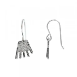Pendientes Largos Mano Irulegi Plata