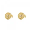 Pendientes Lauburu Redondos Plata Dorada Circonita 10mm