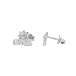 Pendientes Letras Ama Plata