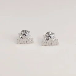 Pendientes Letras Ama Plata