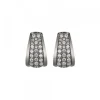 Pendientes London Plata Negra y Circonitas Blancas