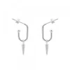 Pendientes Medio Eslabón Punk Plata 15mm