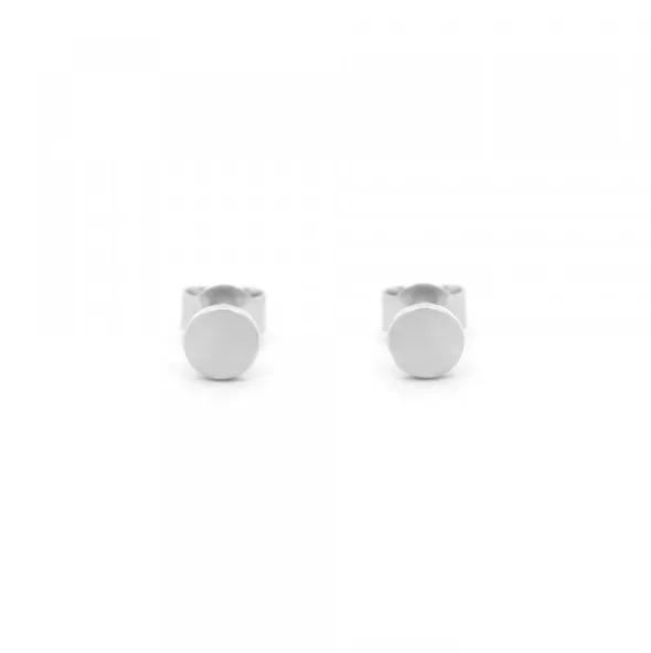 Pendientes Mini Botón Plata