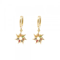 Pendientes Mountain Aro Plata Dorada Multicolor
