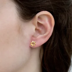 Pendientes Mountain de Plata Dorada