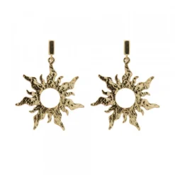 Pendientes Mountain Largos de Plata Dorada 30mm
