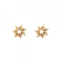 Pendientes Mountain Plata Dorada Multicolor