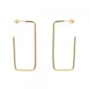 Pendientes Rectangulares Plata Dorada 40mm