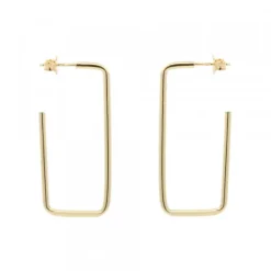 Pendientes Rectangulares Plata Dorada 40mm