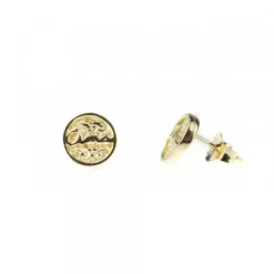 Pendientes Redondos Ama Plata Dorada 9mm