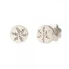 Pendientes Redondos Oro Blanco y Brillante 5mm