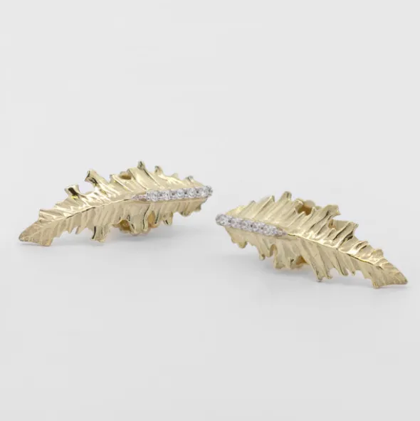 Pendientes Trepador Mari Plata Dorada y Circonitas