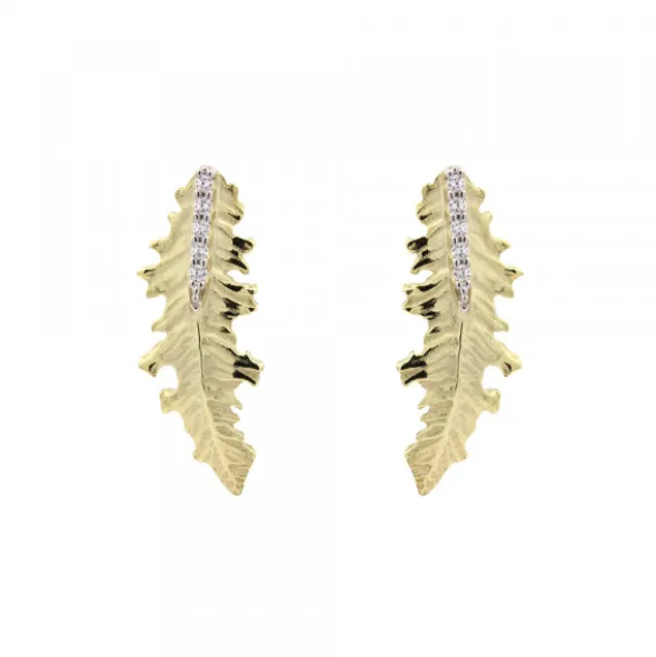 Pendientes Trepador Mari Plata Dorada y Circonitas