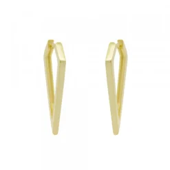 Pendientes Triangulares Plata Dorada 32mm