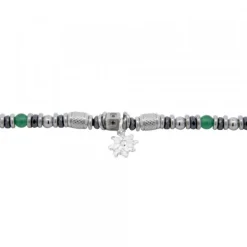 Pulsera Acero Cuentas Jade Verde