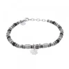 Pulsera Acero Cuentas Resina Negra