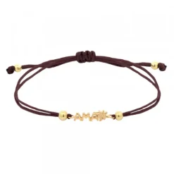Pulsera Ama Berria Macramé Plata Dorada