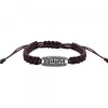 Pulsera Ama Marrón Gruesa Plata Acabado Rústico