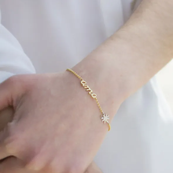 Pulsera Ama Plata Dorada y Eguzkilore Plata