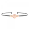 Pulsera Anuk Plata Rosa Rígida