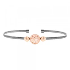 Pulsera Anuk Plata Rosa Rígida