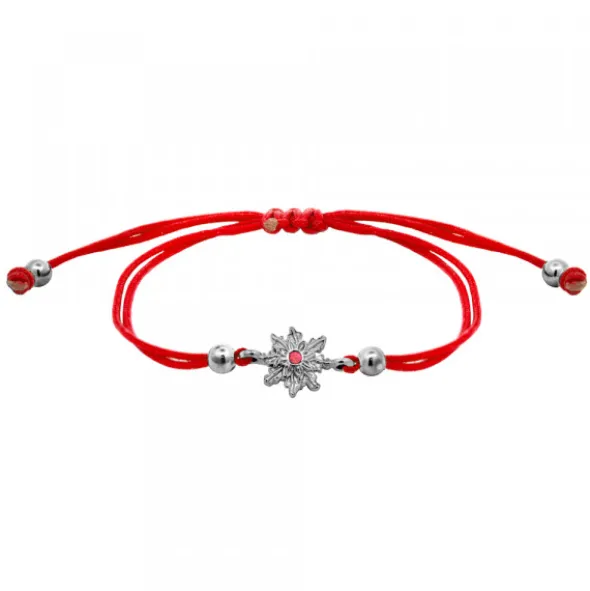 Pulsera Basic Colors Hilo Rojo Rutenio y Circonita Roja