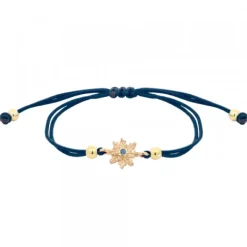 Pulsera Basic Colors Hilo Azul Plata Dorada