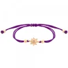 Pulsera Basic Colors Hilo Morado Plata Dorada
