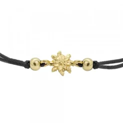 Pulsera Basic Negra Eguzkilore Plata Dorada