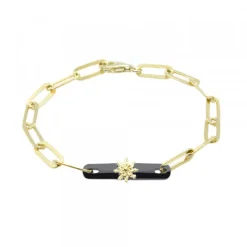 Pulsera Bayona Eslabones Plata Dorada y Rutenio
