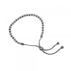 Pulsera Bolas Plata Rutenio Ajustable