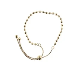 Pulsera Bolitas de Plata Dorada