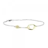 Pulsera Chapa Corazón Calado y Eguzkilore Plata Dorada