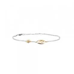 Pulsera Chapa Infinito Calado y Eguzkilore Plata Dorada