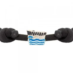 Pulsera Charm Trainera Negra Plata