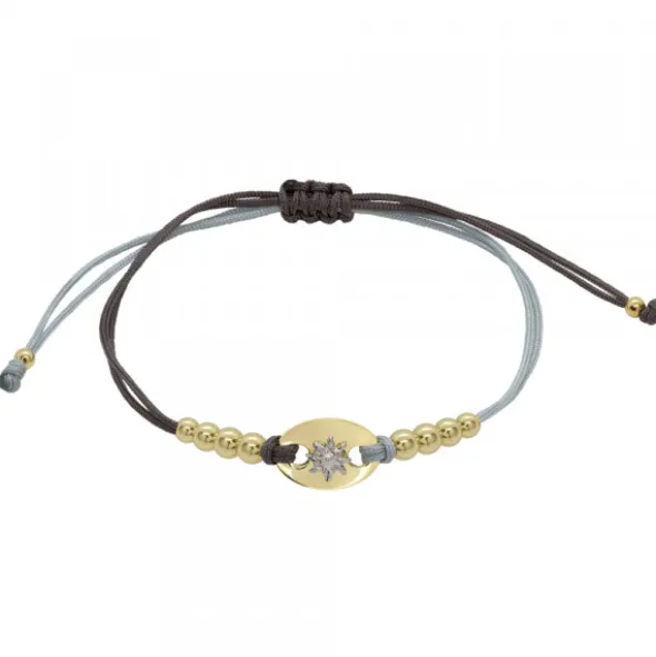 Pulsera Donna Macramé de Plata Dorada