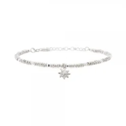 Pulsera Eguzkilore Cadena Mallina Facetada Plata