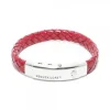 Pulsera Eguzkilore Cuero trenzado Granate