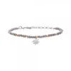 Pulsera Eguzkilore Mallina Facetada Plata y Rosa