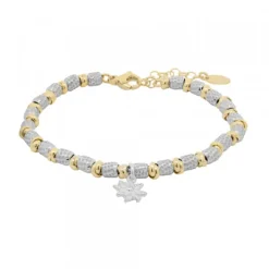 Pulsera Eguzkilore Martelé Plata Bicolor
