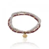 Pulsera Elástica Doble Burdeos y Marfil con Eguzkilore