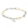 Pulsera Eslabones de Plata Bicolor y Eguzkilore Plata