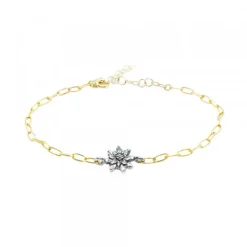 Pulsera Eslabones Plata Dorada y Eguzkilore Plata