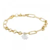 Pulsera Eslabones y Aros Eguzkilore Plata Dorada