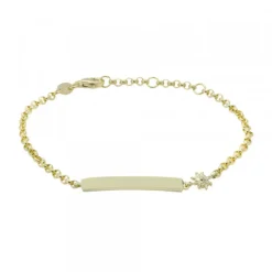 Pulsera Identidad Plata Dorada Eguzkilore Personalizable