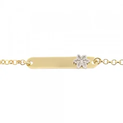 Pulsera Infantil Chapa Oro y Perla Personalizable