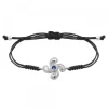 Pulsera Lauburu Berria Plata y Circonita Azul