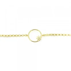 Pulsera Luna Llena de Plata Dorada