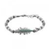 Pulsera Mari Bolitas Rutenio y Circonitas Verdes