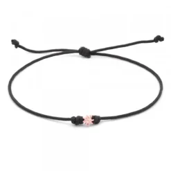 Pulsera Mik Negra Eguzkilore Oro Rosa